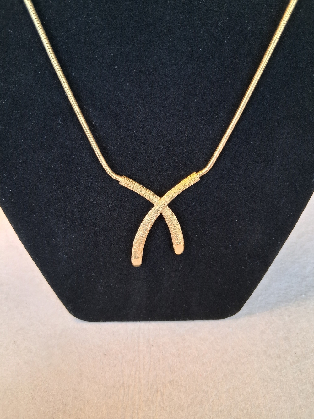 Women's Vintage 15" Trifari Necklace 'X' For Love Gold Tone